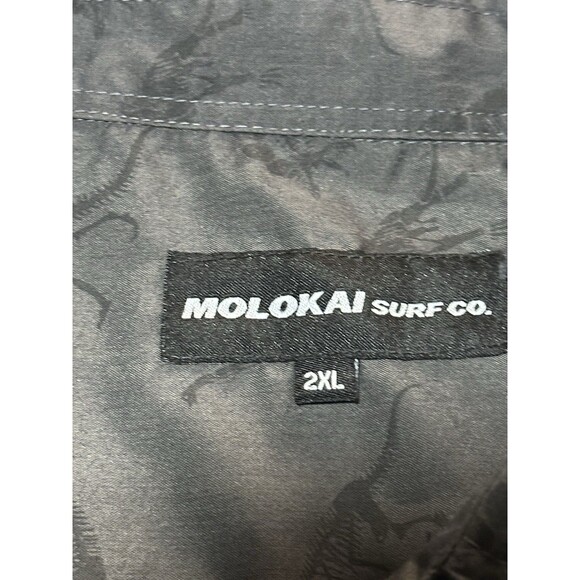 Molokai Surf Co. Men's Dinosaur Print Button Up Short Sleeve Shirt Size 2XL - Picture 4 of 8